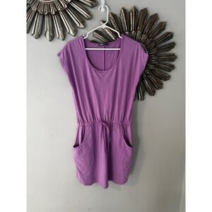 The North Face Casual Mini Dress Purple Drawstring Waist Pockets Women M